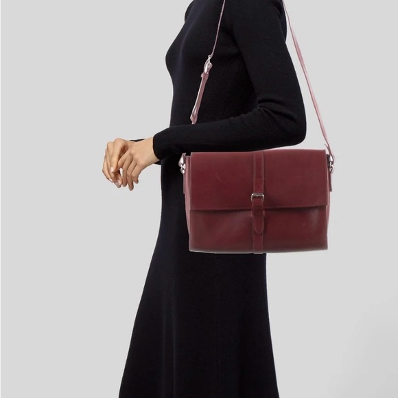 A.P.C. Handbags - A.P.C. Burgundy Leather Messenger Bag